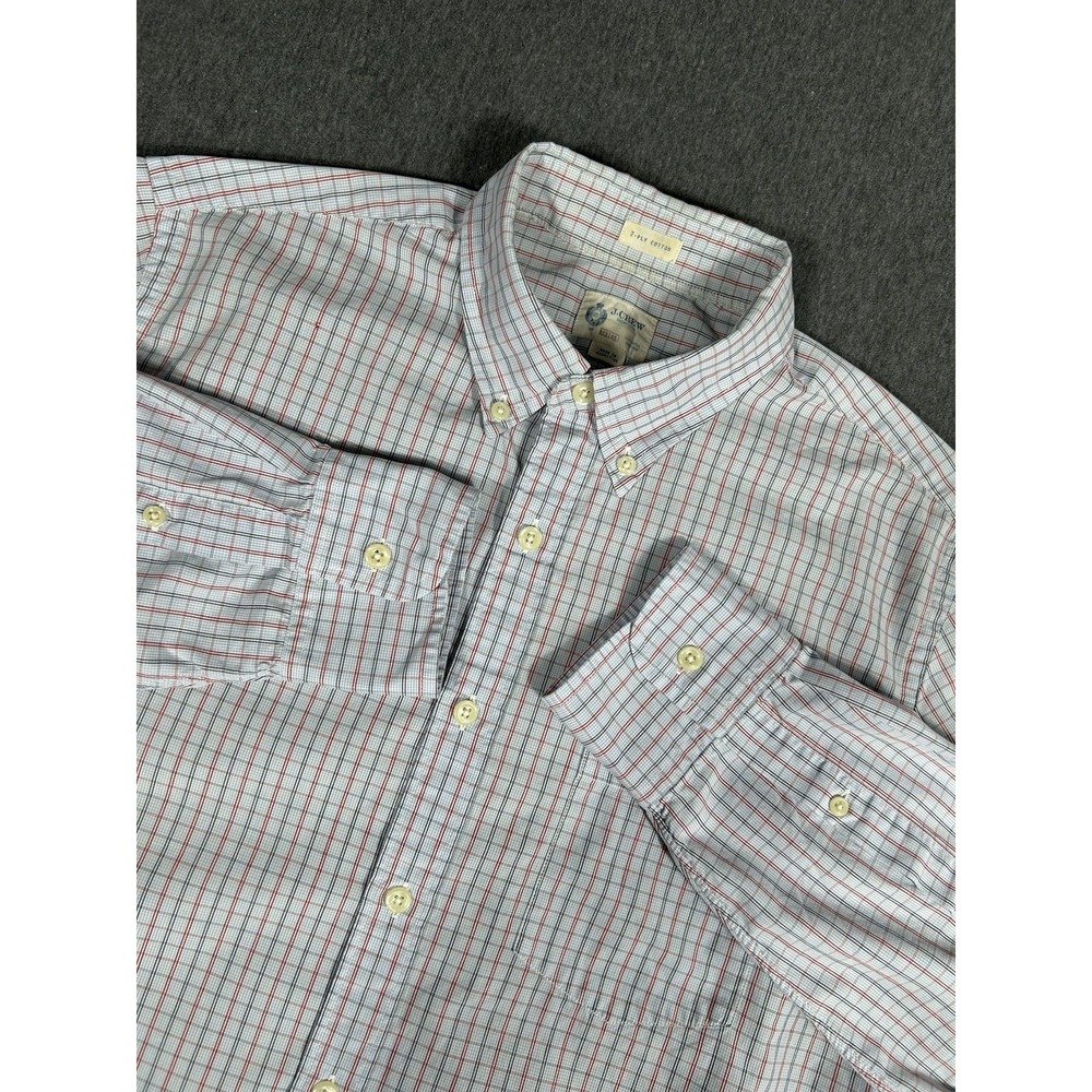 J.Crew Shirtings Men's 2-Ply Cotton Tattersall Check Button Down Shirt Medium